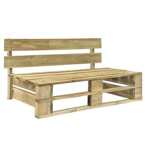 Pallesofa med røde hynder fyrretræ