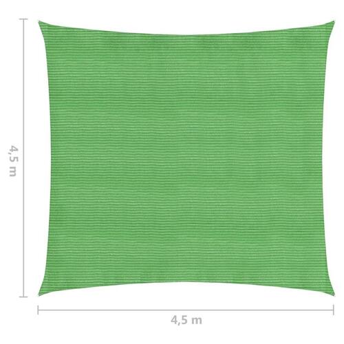 Solsejl 4,5x4,5 m 160 g/m² HDPE lysegrøn