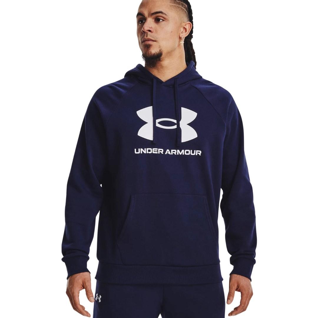Hoodie til mænd Under Armour Rival Fleece Logo - navy, XL