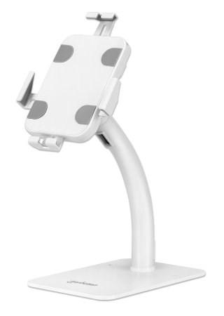 Tablet holder bord - Manhattan Desktop Kiosk Stand, hvid, 7,9-11" med lås, 360° rotation billede