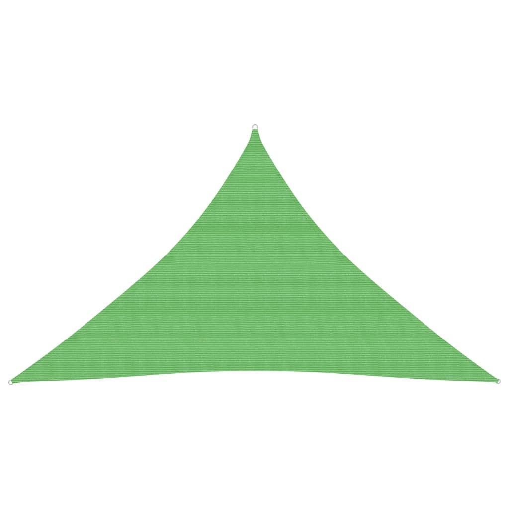 Solsejl 3x3x4,2 m 160 g/m² HDPE lysegrøn