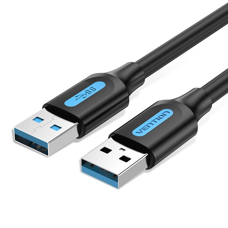 USB 3.0 A til A kabel 0,5 m - Vention, sort PVC billede