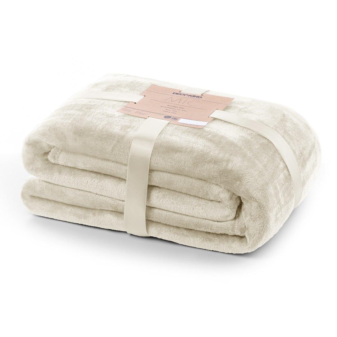 Plaid i mikrofiber 70×150 cm - DecoKing MIC, beige billede
