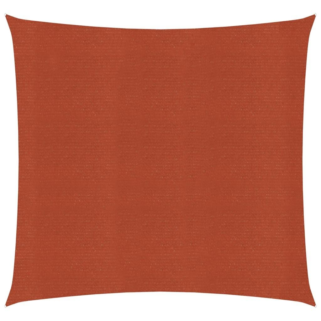 Solsejl 6x6 m 160 g/m² HDPE terrakottafarvet billede