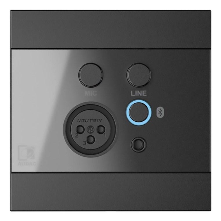 Vægpanel med XLR-mikrofon, 3,5 mm jack og Bluetooth - AUDAC WP225, sort