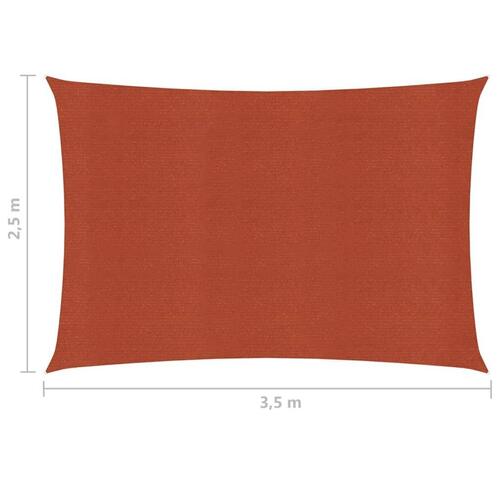 Solsejl 2,5x3,5 m 160 g/m² HDPE terrakotta