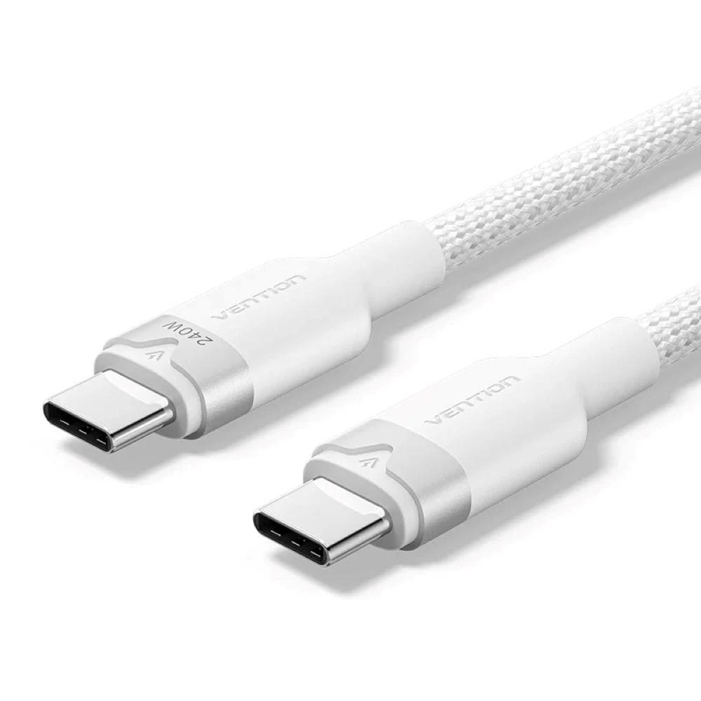 USB-C kabel 2 m â Vention PD 3.1, 240 W, 5 A, USB 2.0 (hvid) billede