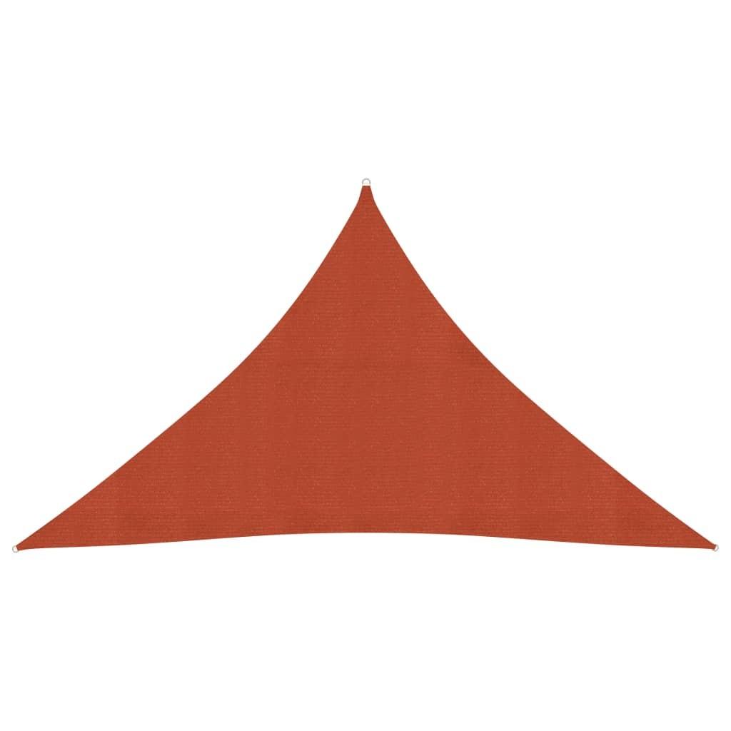 Solsejl 3,5x3,5x4,9 m 160 g/m² HDPE terrakotta