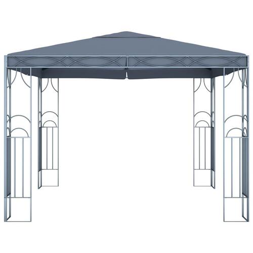 Pavillon med LED-lyskæder 300x300 cm antracitgrå
