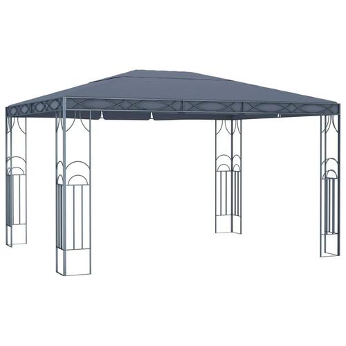 Pavillon med LED-lyskæder 400x300 cm antracitgrå