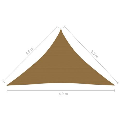 Solsejl 160 g/m² 3,5x3,5x4,9 m HDPE gråbrun