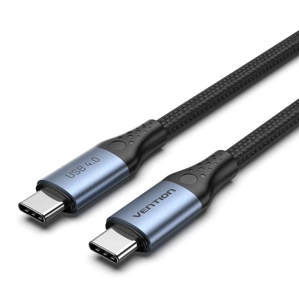 Vention USB4 USB-C til USB-C kabel 1 m – flettet, 40 Gbit/s, 5 A/240 W billede