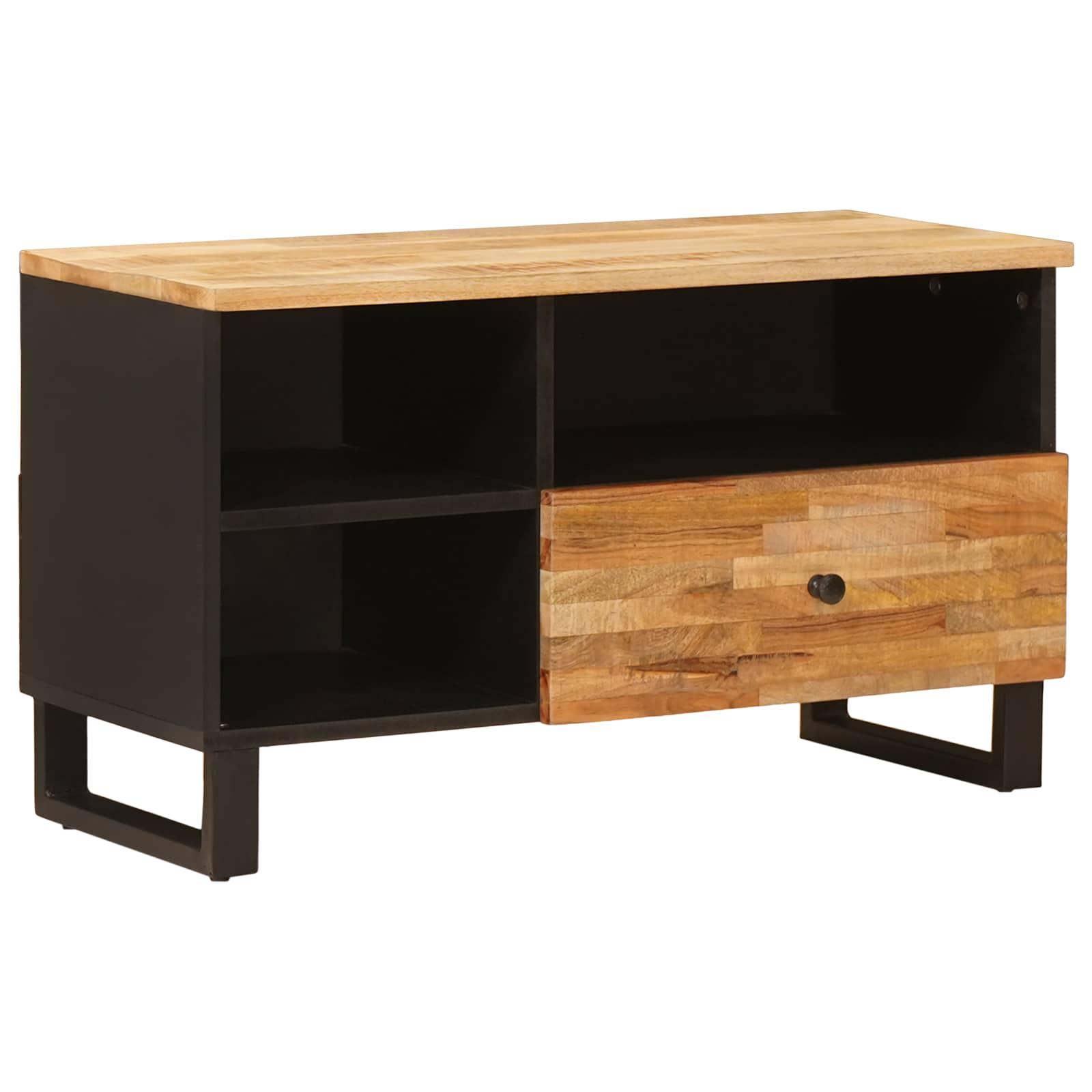TV-skab med skuffe Brun 80 x 33,5 x 46 cm Massivt mangotræ billede