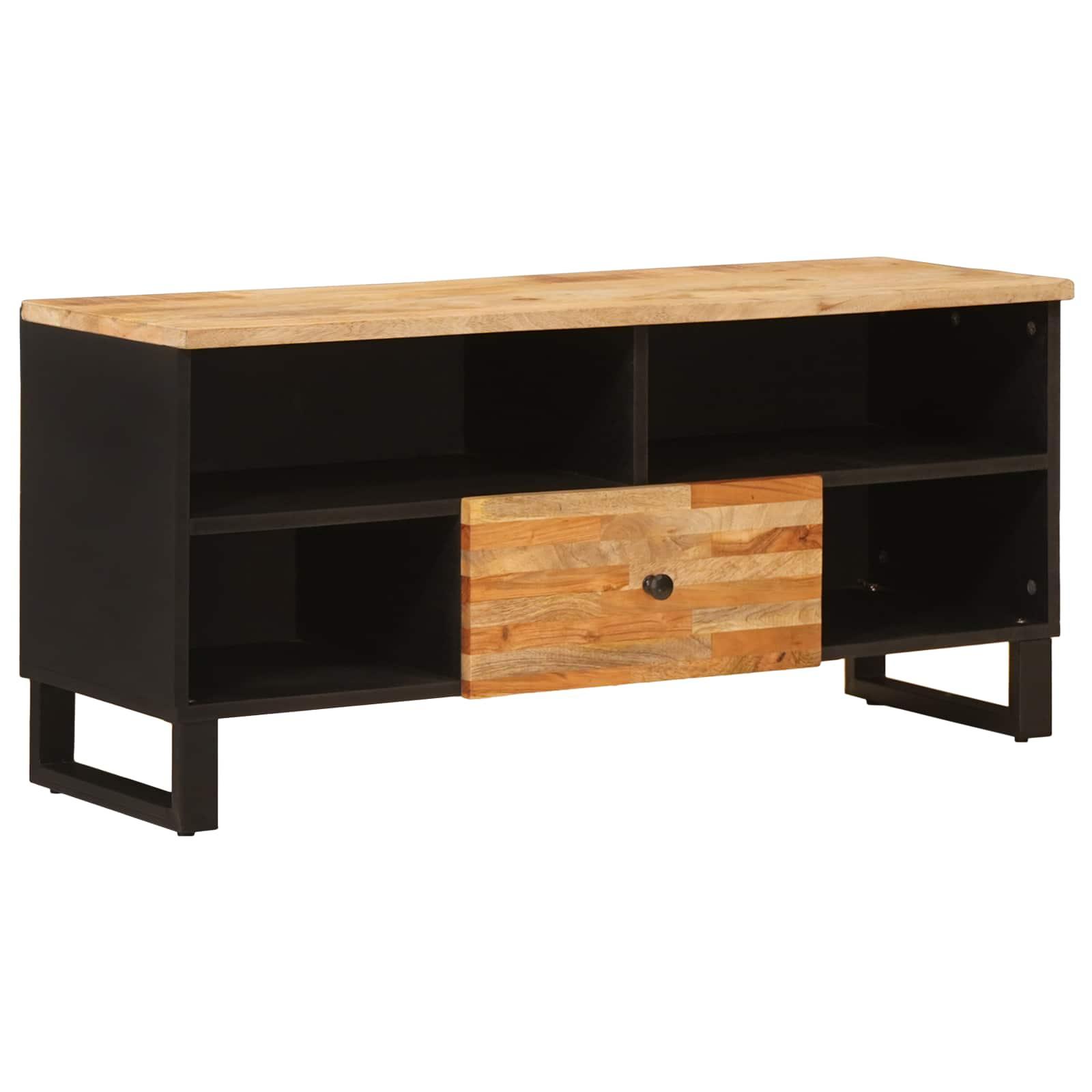 TV-skab med skuffe Brun 100 x 33,5 x 46 cm Massivt mangotræ billede