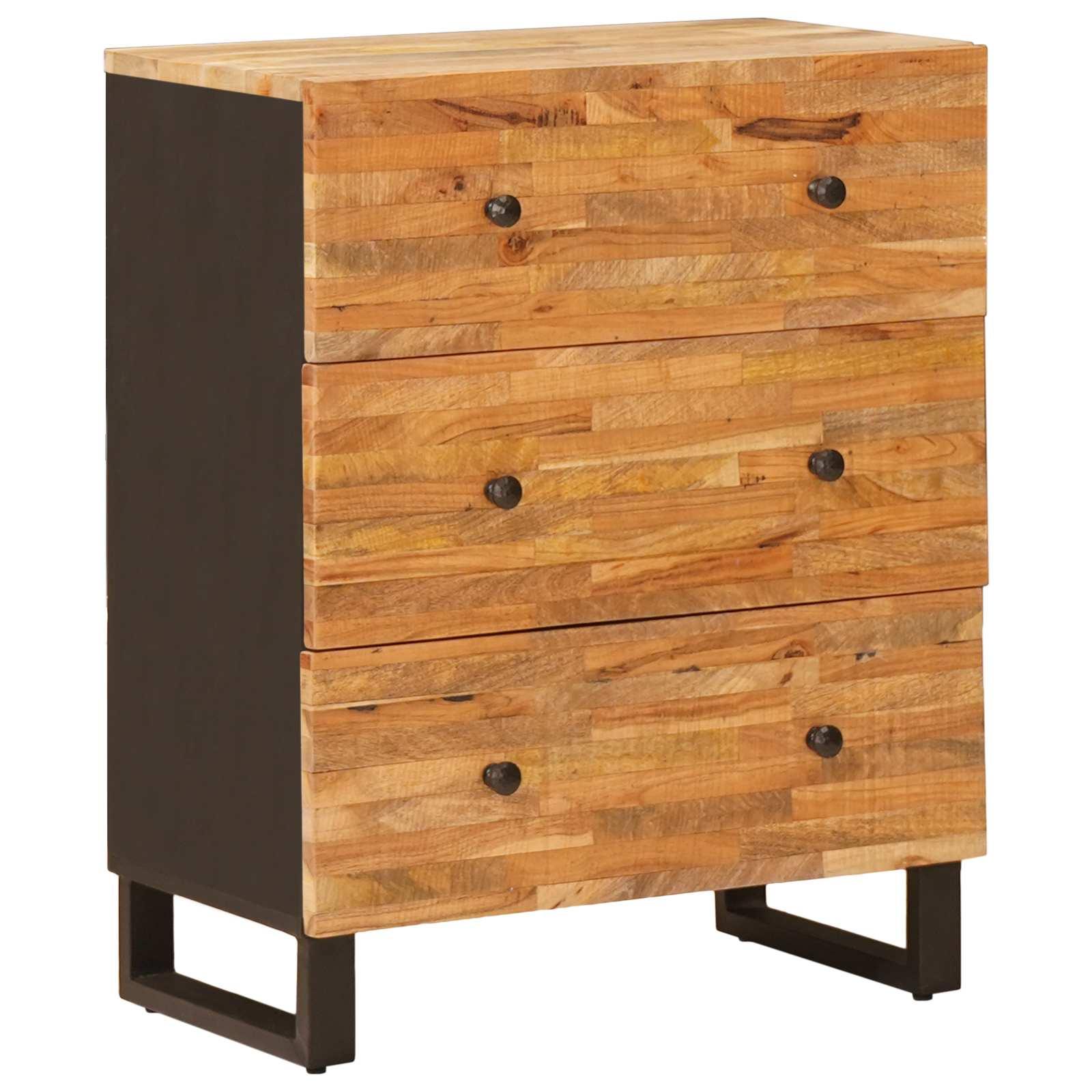 Opbevarings Sidebord Brun 60 x 33,5 x 75 cm Massivt mangotræ billede