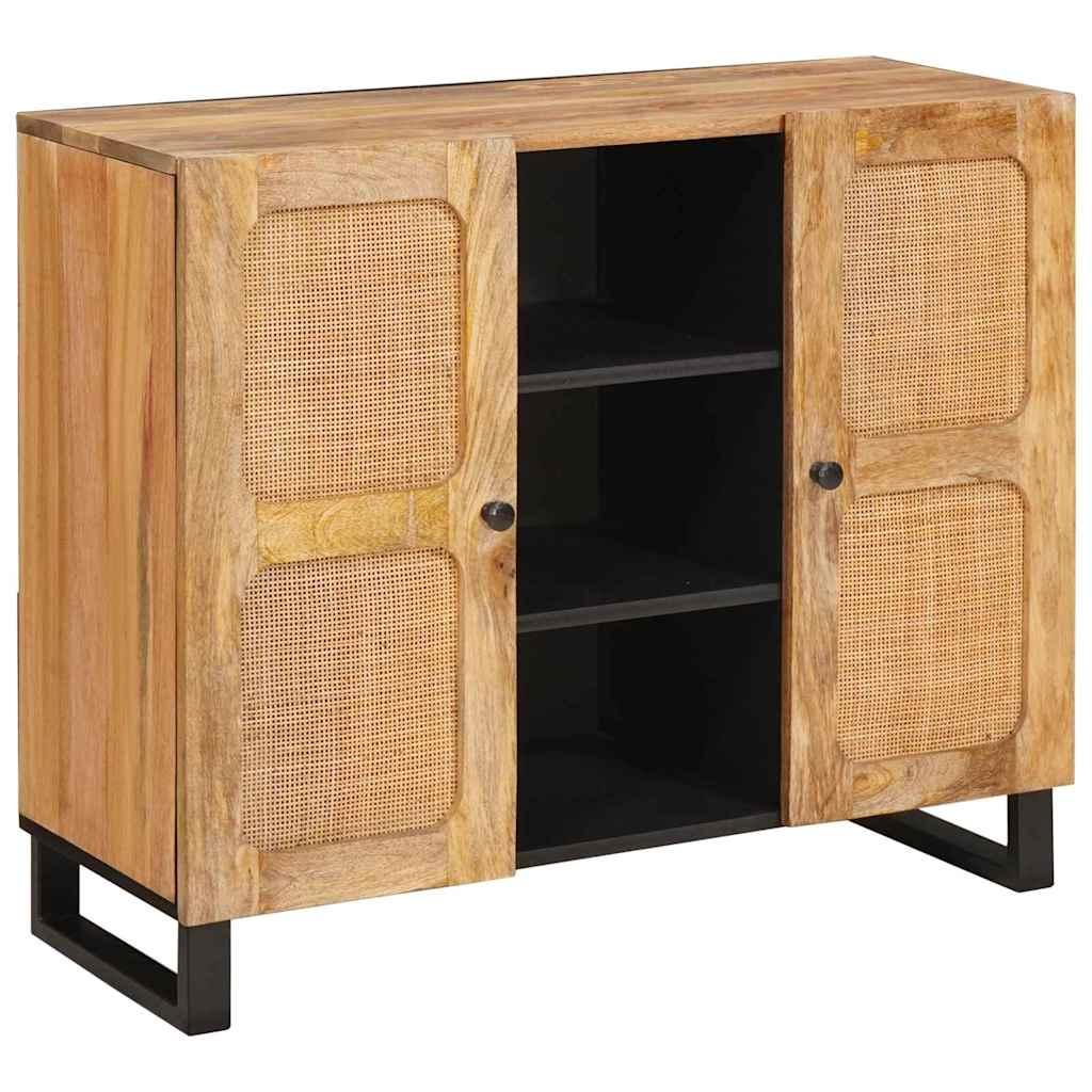 Highboard med dør Brun 40 x 33,5 x 110 cm Massivt mangotræ billede