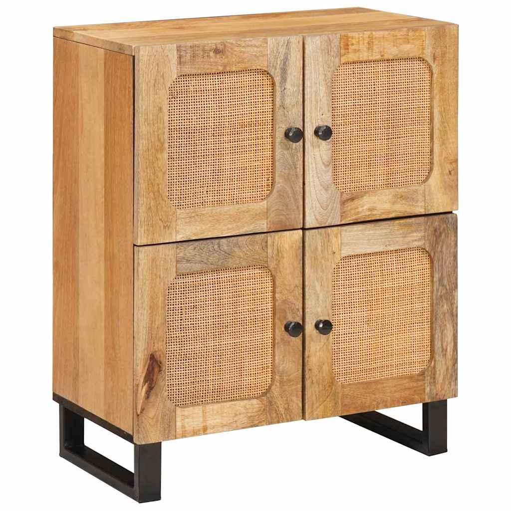 Sidebord med dør Brun 60 x 33,5 x 75 cm Massivt mangotræ billede