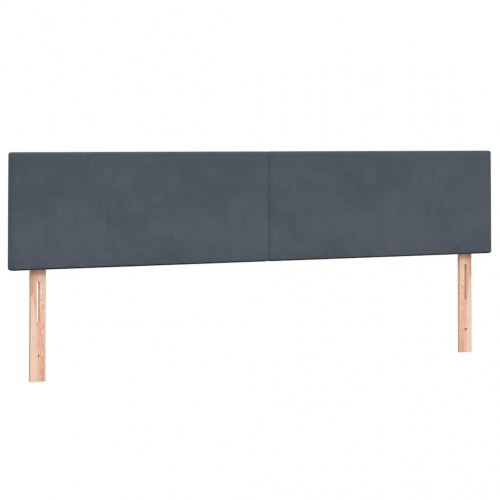 Kontinentalseng med pocketmadras 180x210 cm - fløjl, mørkegrå