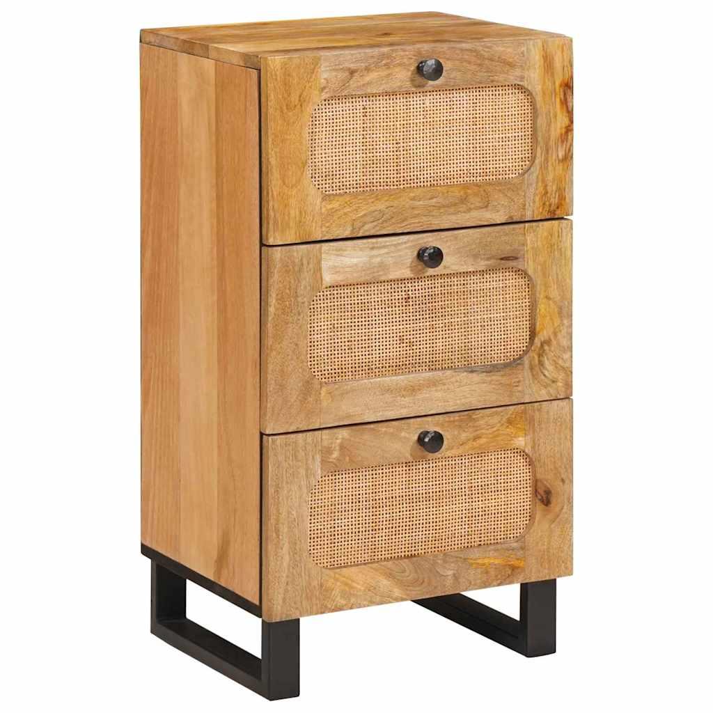Sidebord med skuffe Brun 40 x 33,5 x 75 cm Massivt mangotræ billede