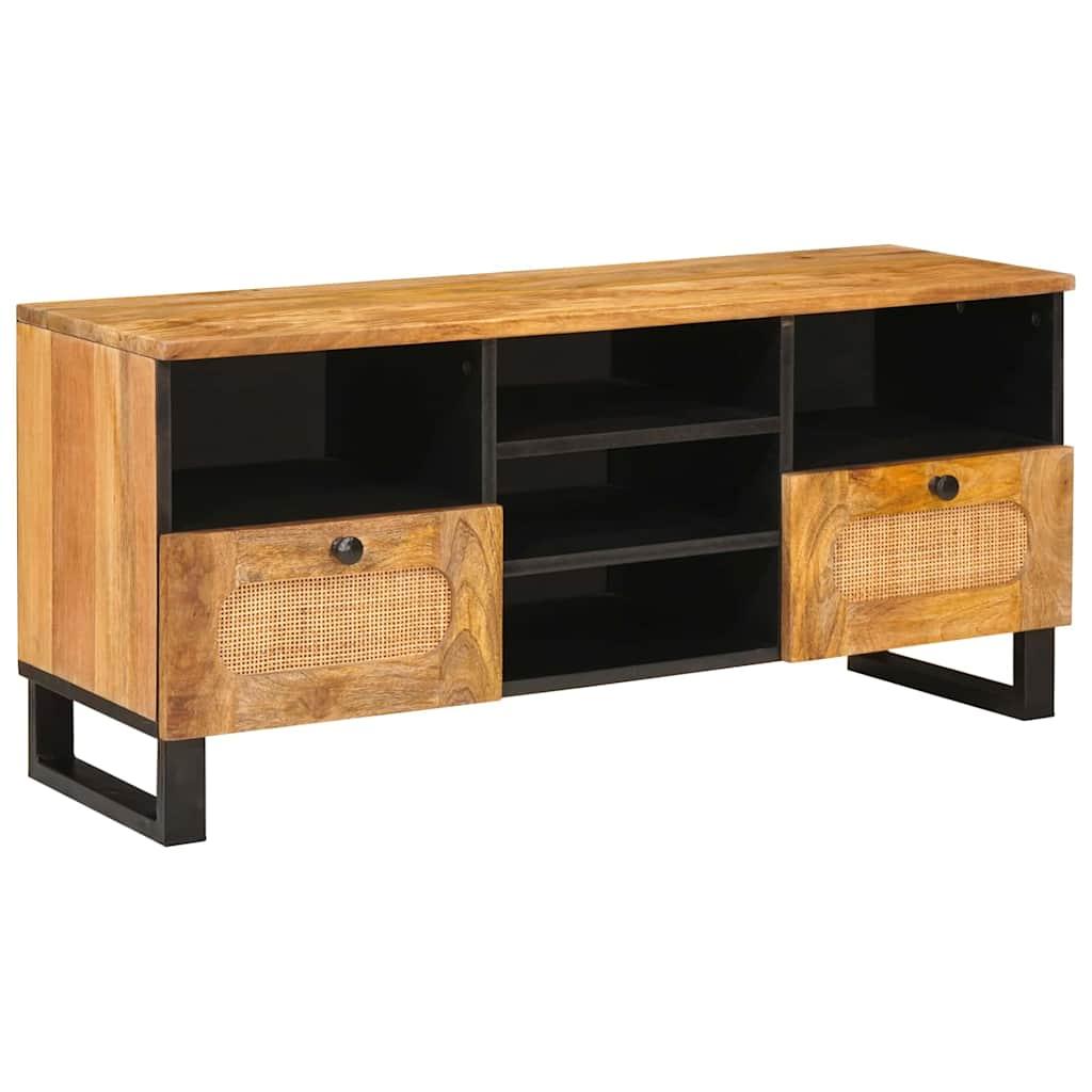 TV-skab med skuffe Brun 100 x 33,5 x 46 cm Massivt mangotræ billede