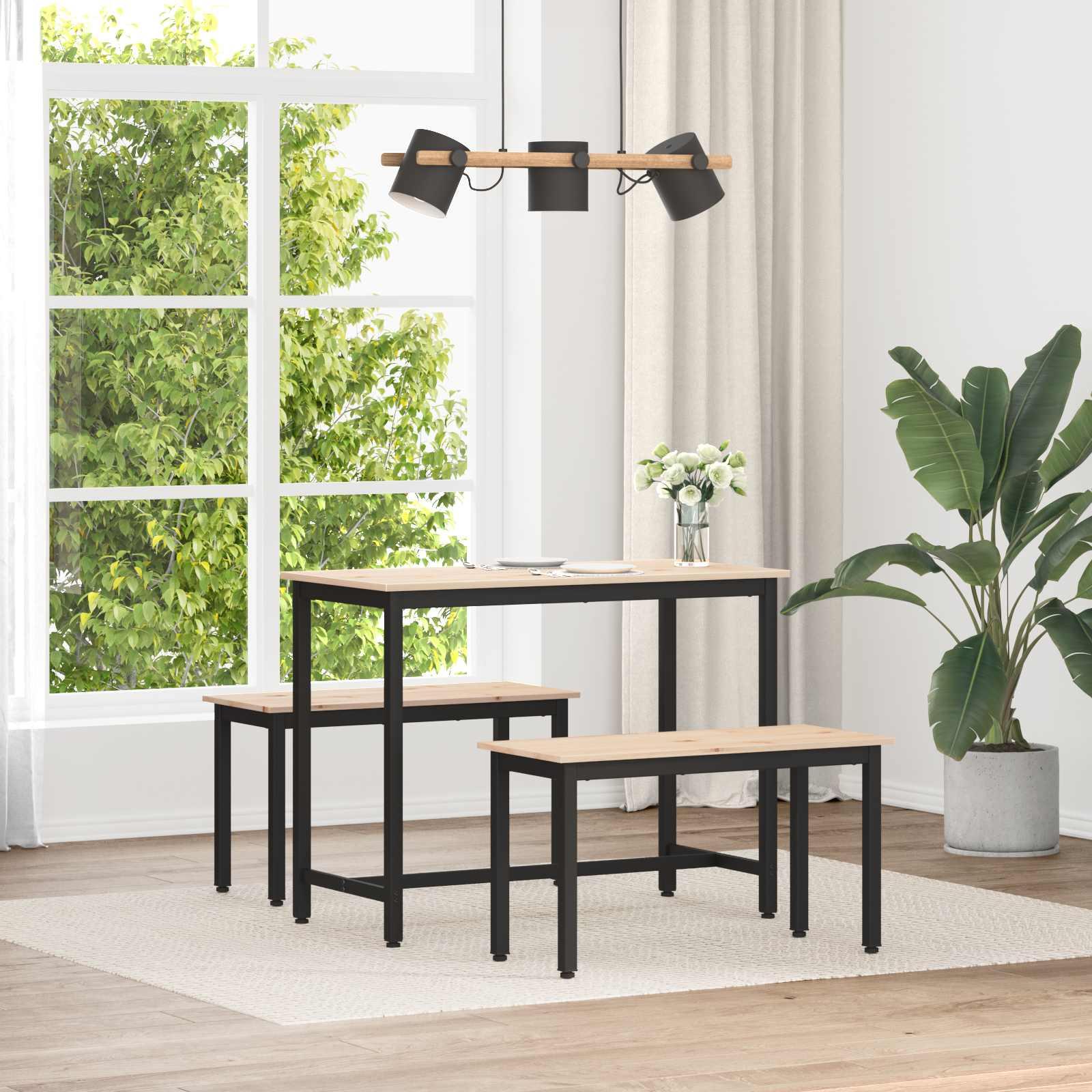 Bænk Naturfarvet 80 x 35 x 45 cm Massiv fyrretræ billede
