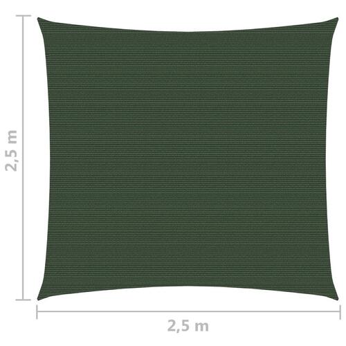 Solsejl 2,5x2,5 m 160 g/m² HDPE mørkegrøn