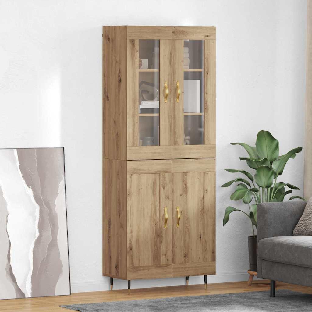 Highboard Vægmonteret 2 stk Artisan Egetræ 69,5 x 34 x 180 cm billede