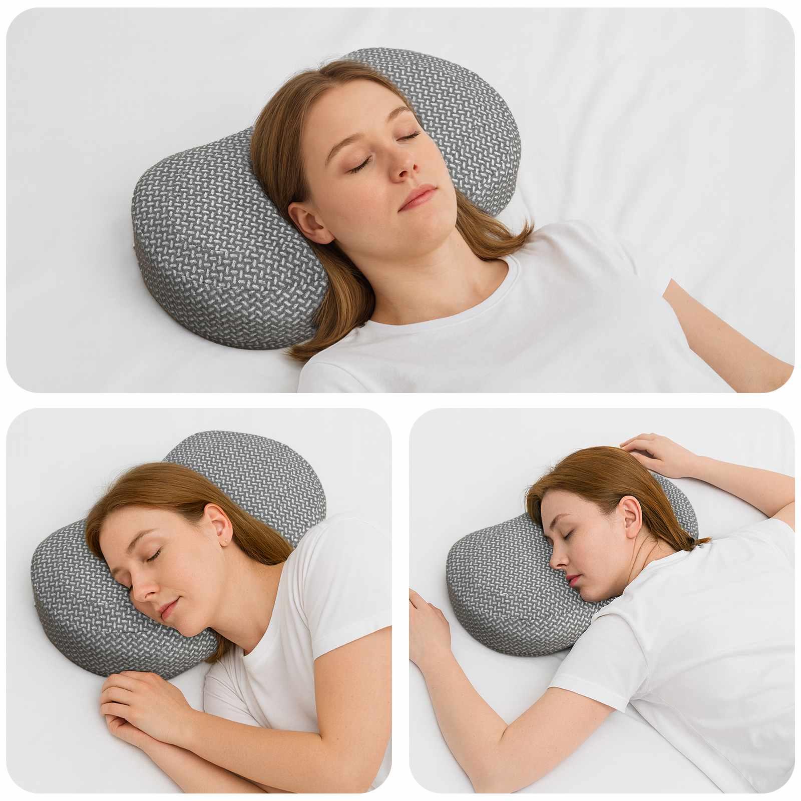 Hovedpude med pude Grå 55 x 36 x 10 cm Polyester billede