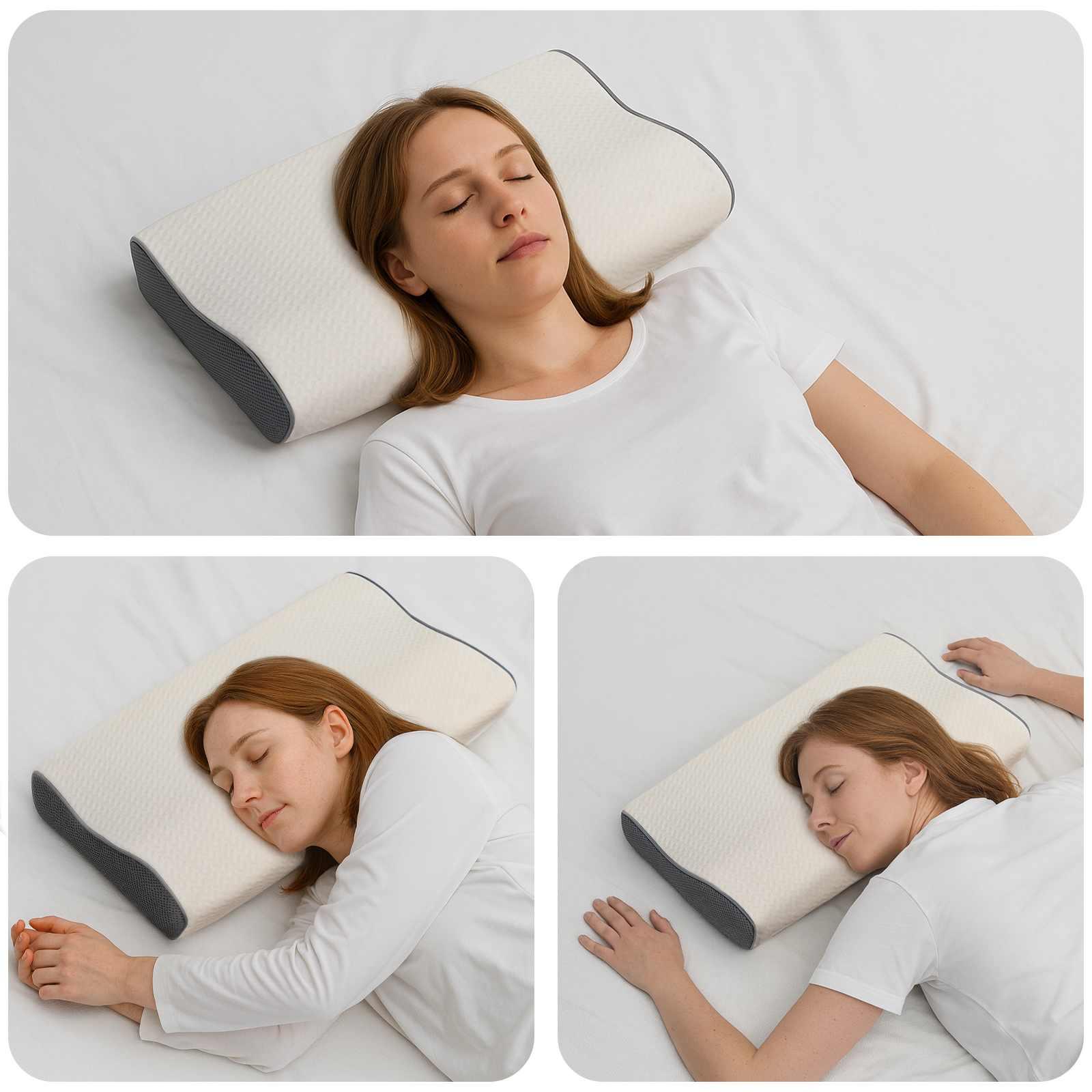 Hovedpude med pude Hvid 60 x 34 x 11 cm Polyester billede
