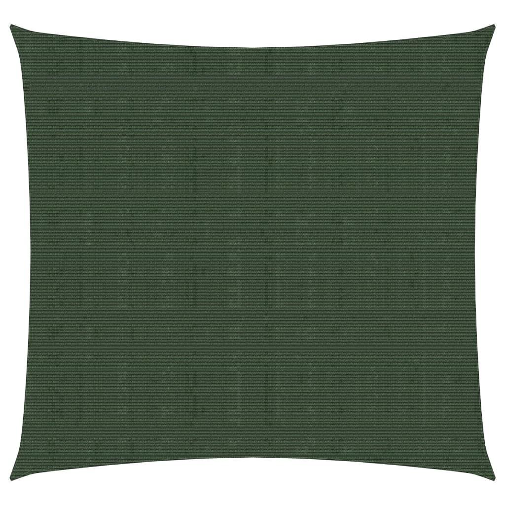 Solsejl 3,6x3,6 m 160 g/m² HDPE mørkegrøn billede