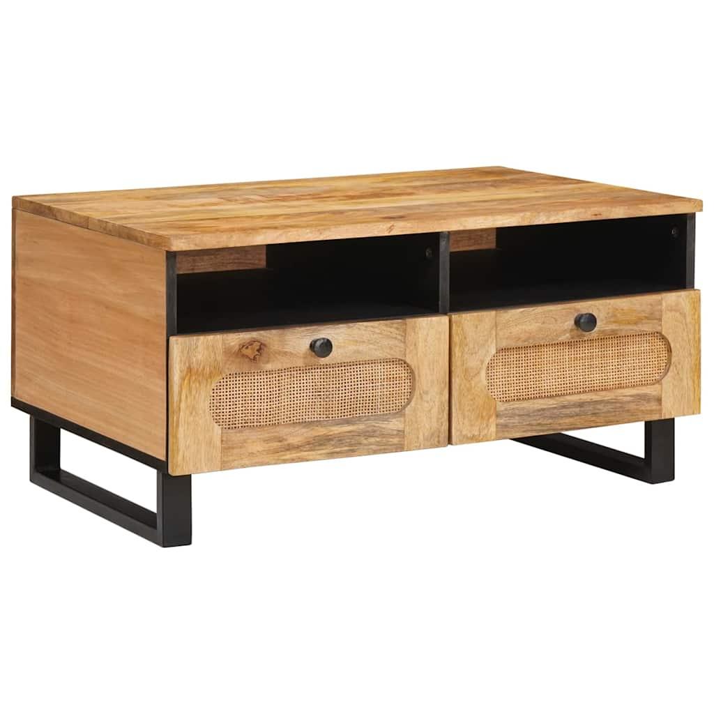 Sofabord Naturfarvet 80 x 54 x 40 cm Massivt mangotræ billede