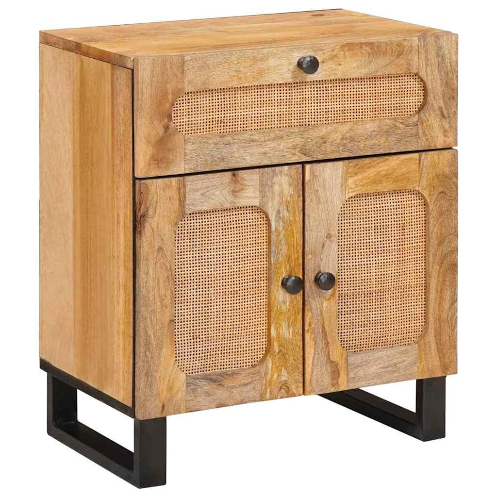 Natskab med skuffe Naturfarvet 50 x 33 x 60 cm Massivt mangotræ billede