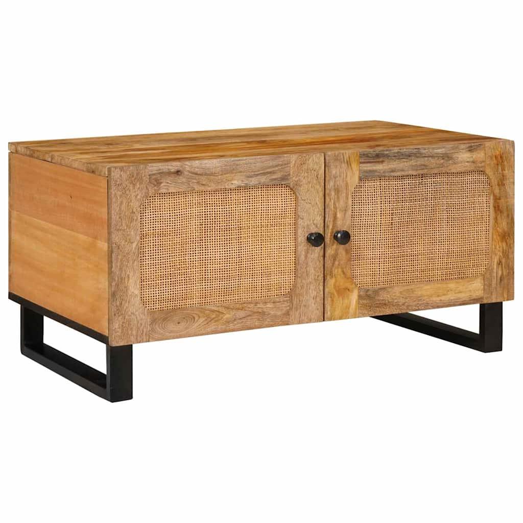 Sofabord Naturfarvet 80 x 50 x 40 cm Massivt mangotræ billede