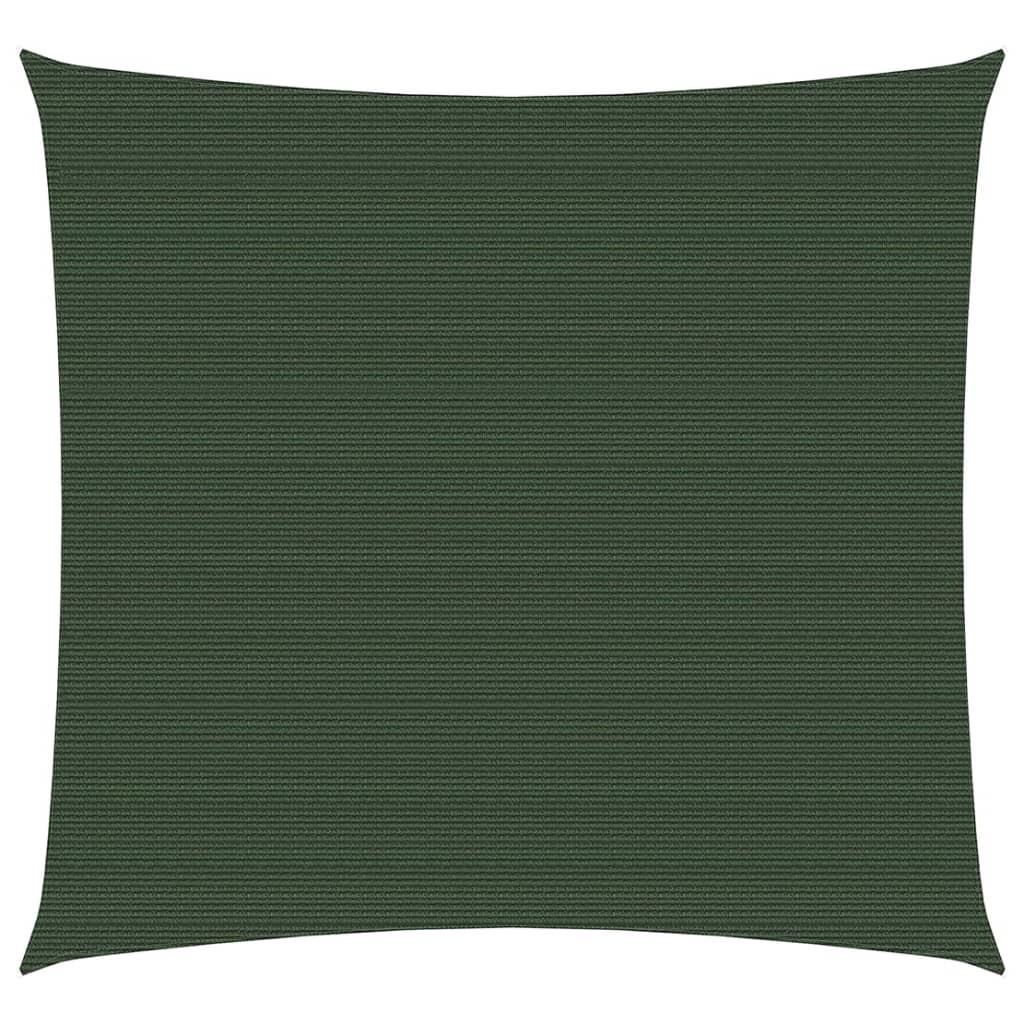 Solsejl 4,5 x 4,5 m 160 g/m² HDPE mørkegrøn