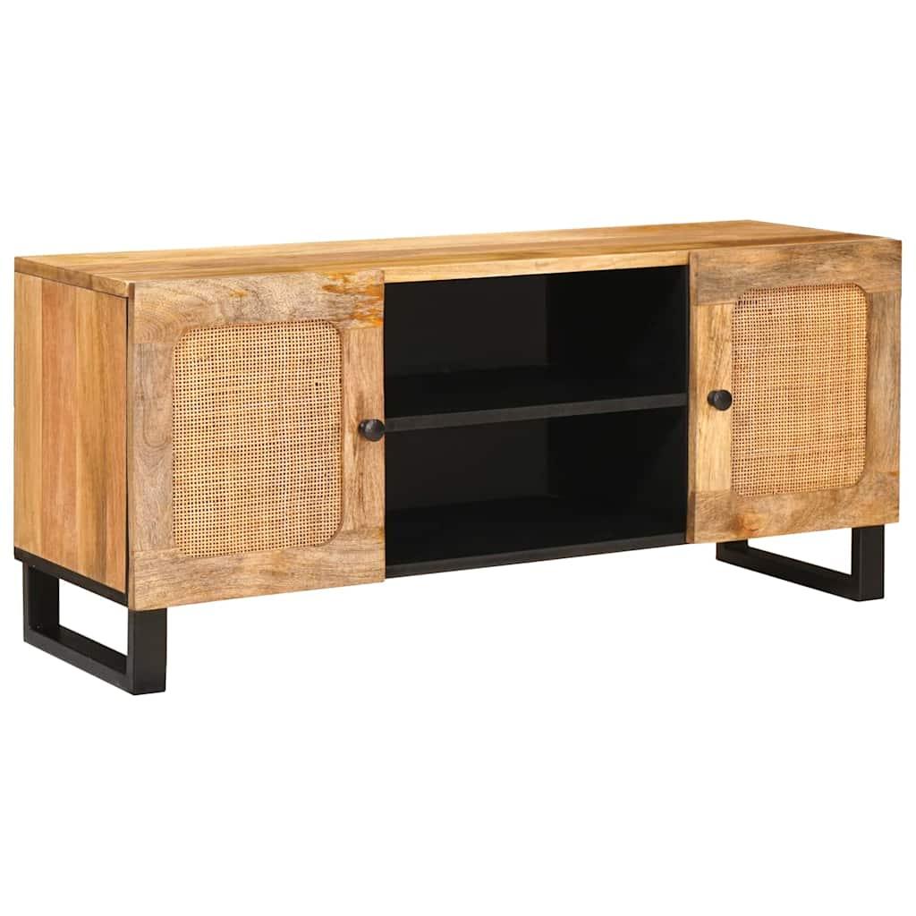 TV-skab med hylde Brun 105 x 33,5 x 46 cm Massivt mangotræ billede