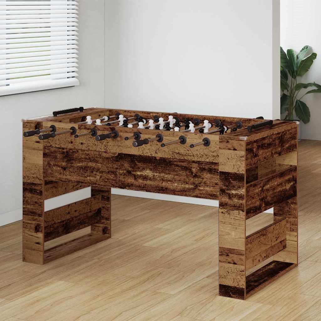 Fodboldbord 2 stk Gammelt træ 146,5 x 74 x 85 cm billede