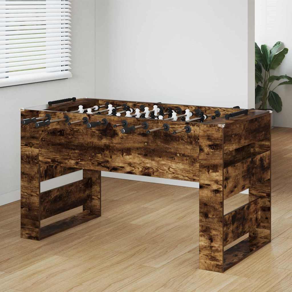 Fodboldbord 2 stk Røget eg 146,5 x 74 x 85 cm Konstrueret træ billede