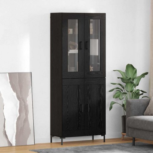 Highboard i 2 dele - sort eg 69,5 x 34 x 180 cm