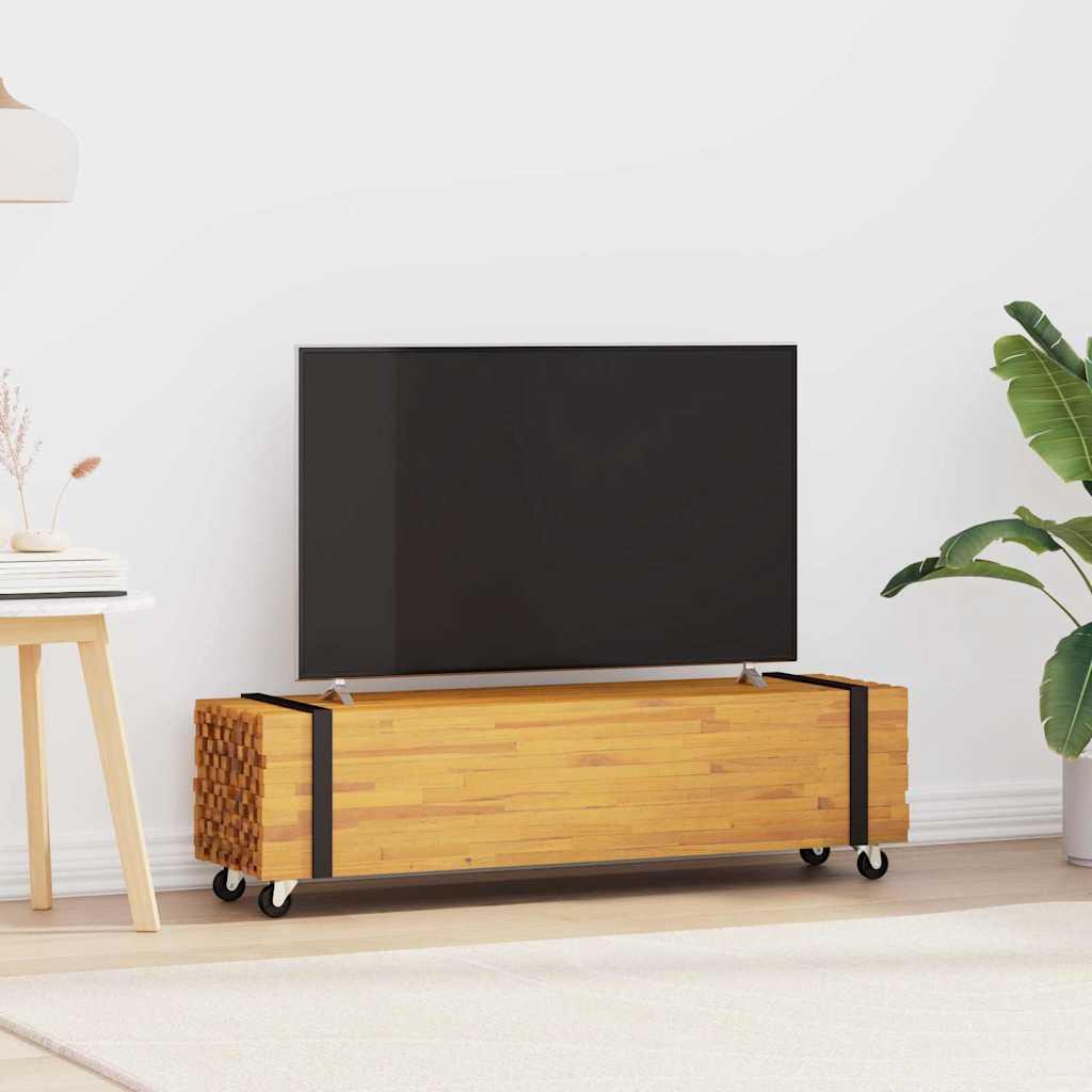 TV-bord Brun 110 x 30 x 30 cm Massiv Teaktræ billede
