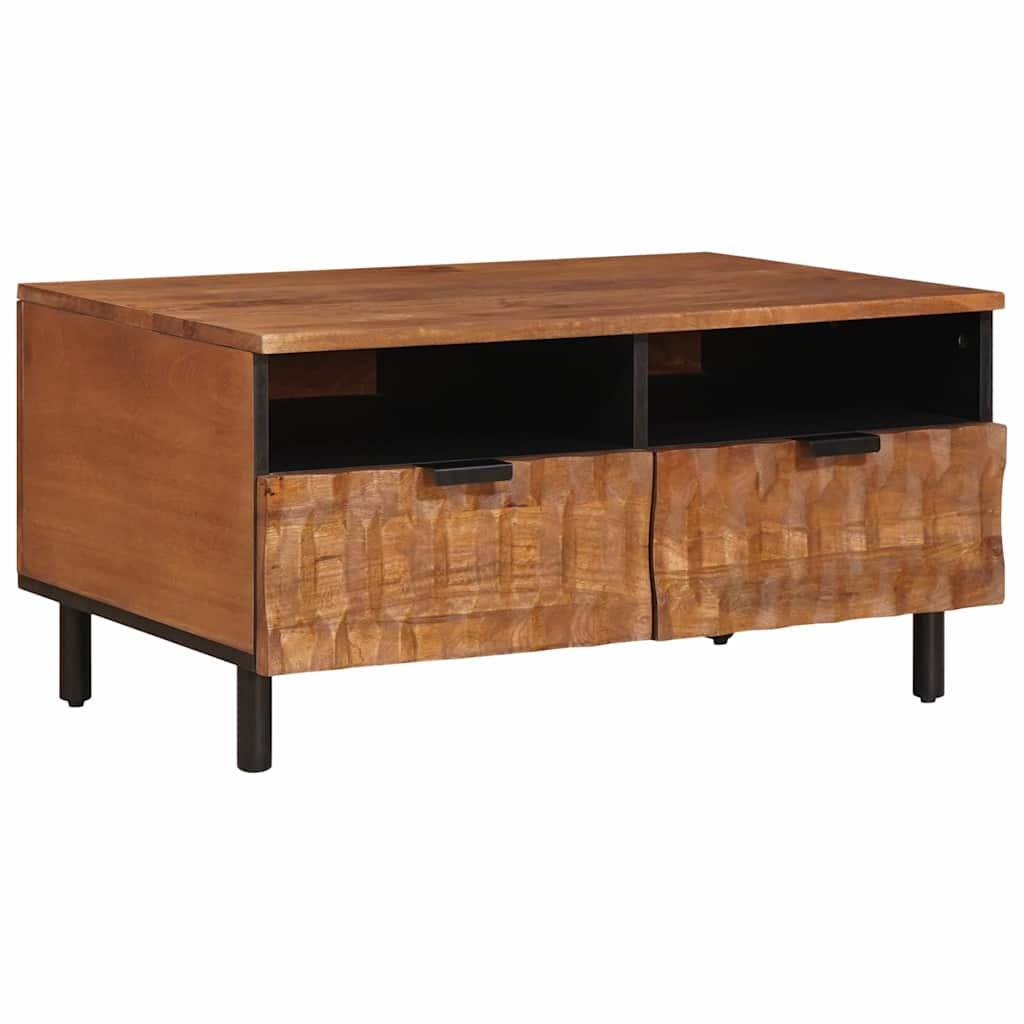 Sofabord med skuffe Brun 80 x 54 x 40 cm Massivt mangotræ billede