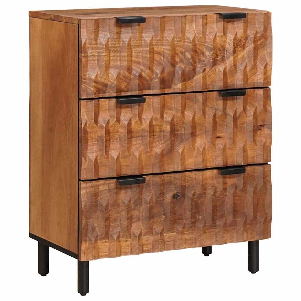 Sidebord Acacia Brun Finish 60 x 33,5 x 75 cm Massivt mangotræ billede