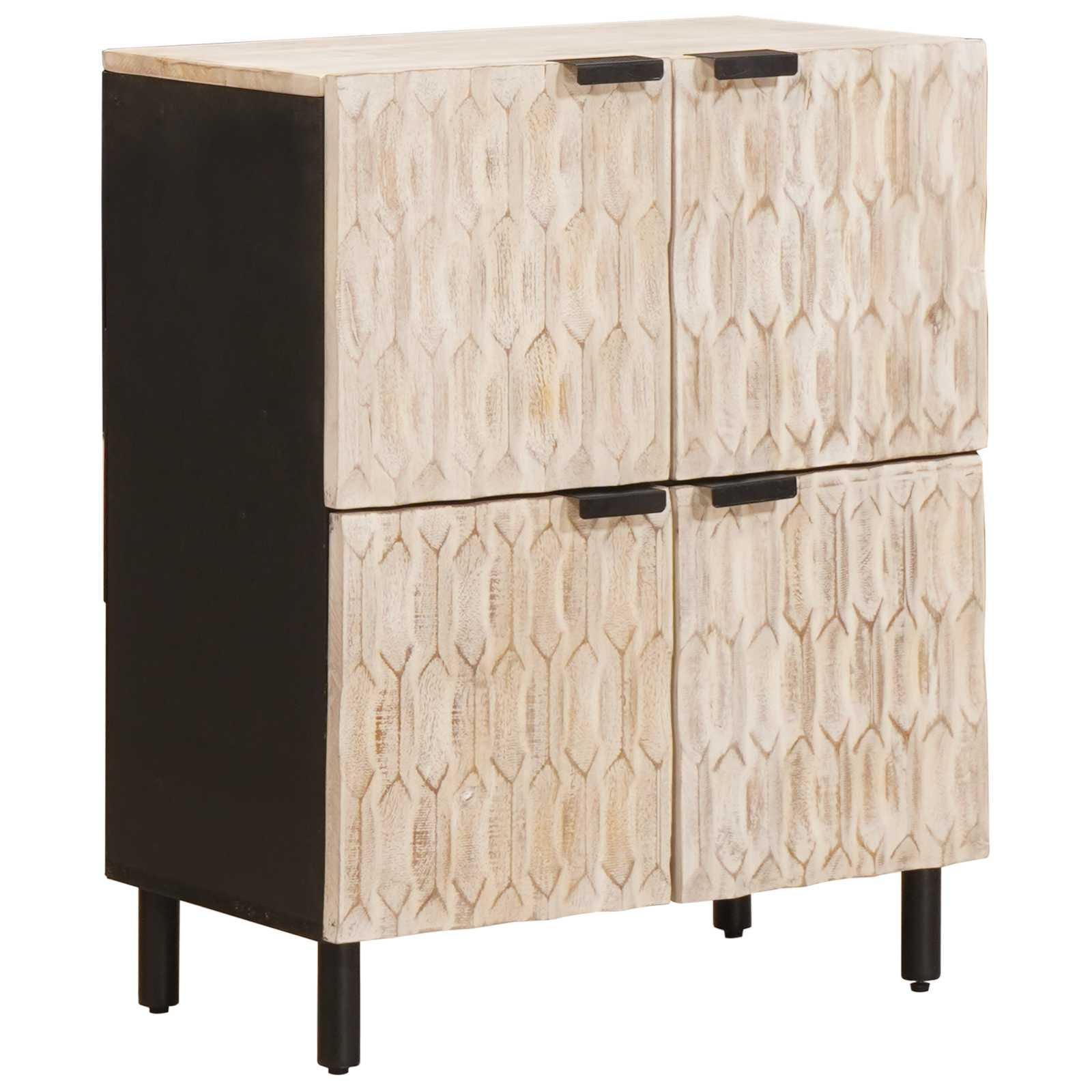 Sidebord Geometrisk Hvid Vask Finish billede