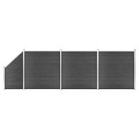 Hegnspanelsæt 619x(105-186) cm WPC sort