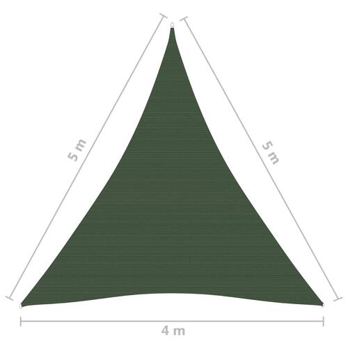 Solsejl 4/5x5 m 160 g/m² HDPE mørkegrøn