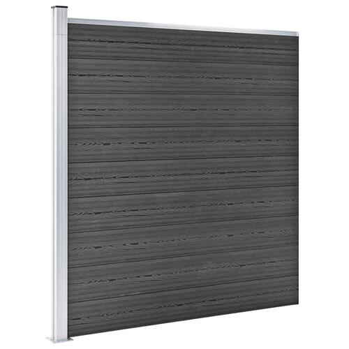 Hegnspanelsæt 965x(105-186) cm WPC sort