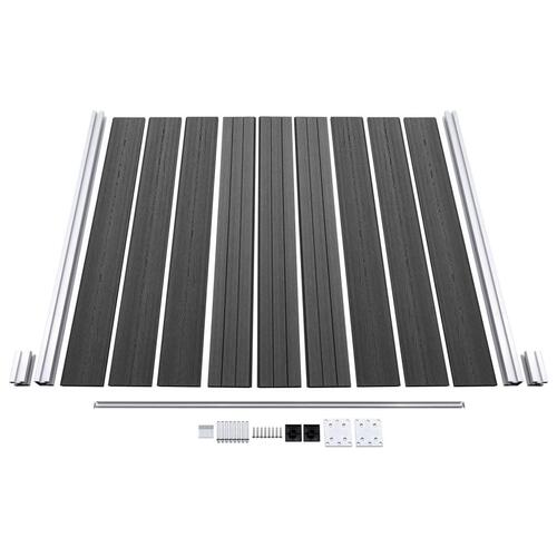 Hegnspanelsæt 965x(105-186) cm WPC sort