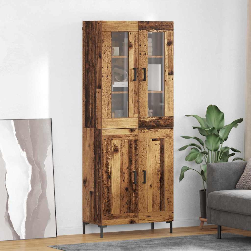 Highboard 2 stk Gammelt træ 69,5 x 34 x 180 cm Konstrueret træ billede