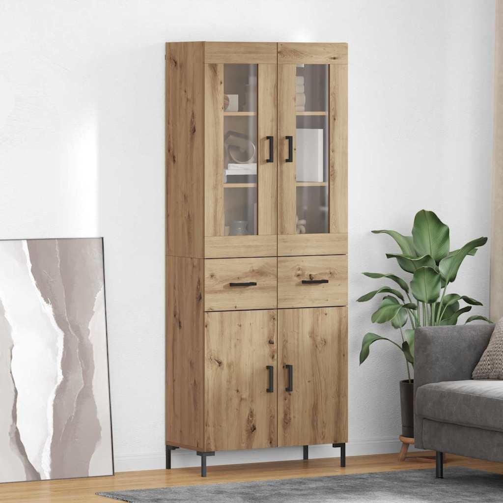 Highboard Vægmonteret 2 stk Artisan Egetræ 69,5 x 34 x 180 cm billede