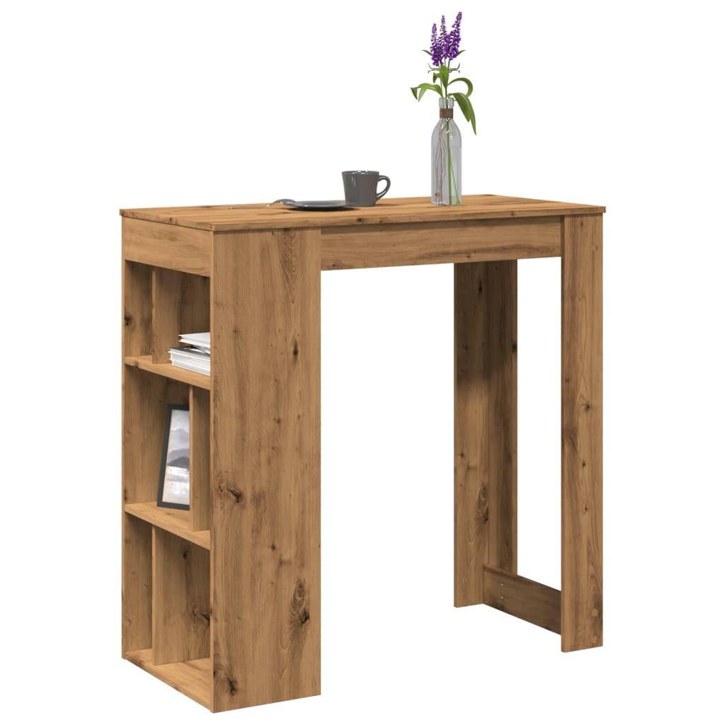 Barbord m. stativer 102x50x103,5 cm konstrueret træ egetræslook billede
