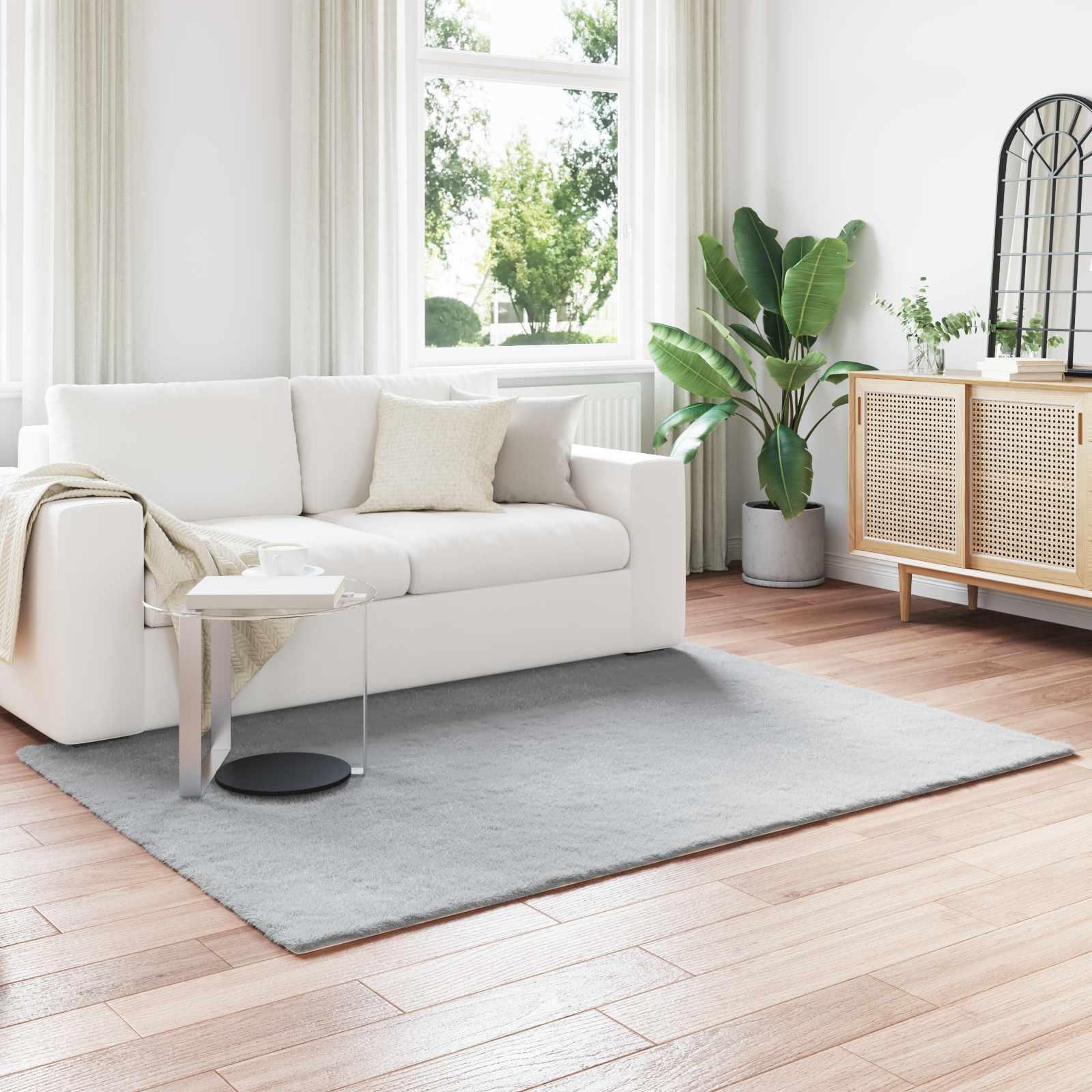 Faux Kanin Pels Tæppe Olite Grå 160 x 230 cm Polyester billede